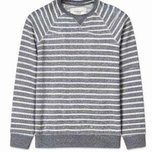 Abercrombie & Fitch Blue and White Striped Crewneck Sweater